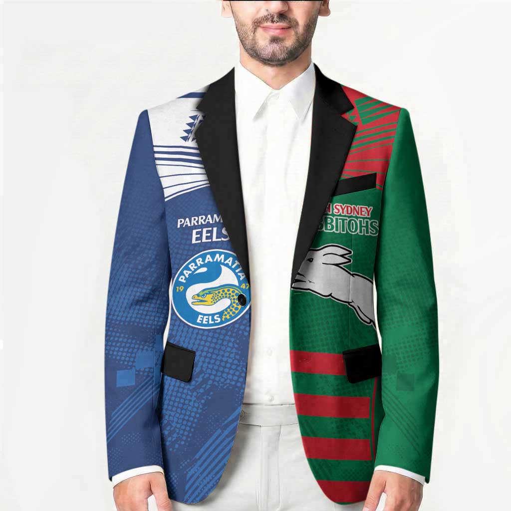 Custom Rabbitohs and Eels Together Blazer Sporty Style