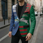 Custom Rabbitohs and Eels Together Blazer Sporty Style