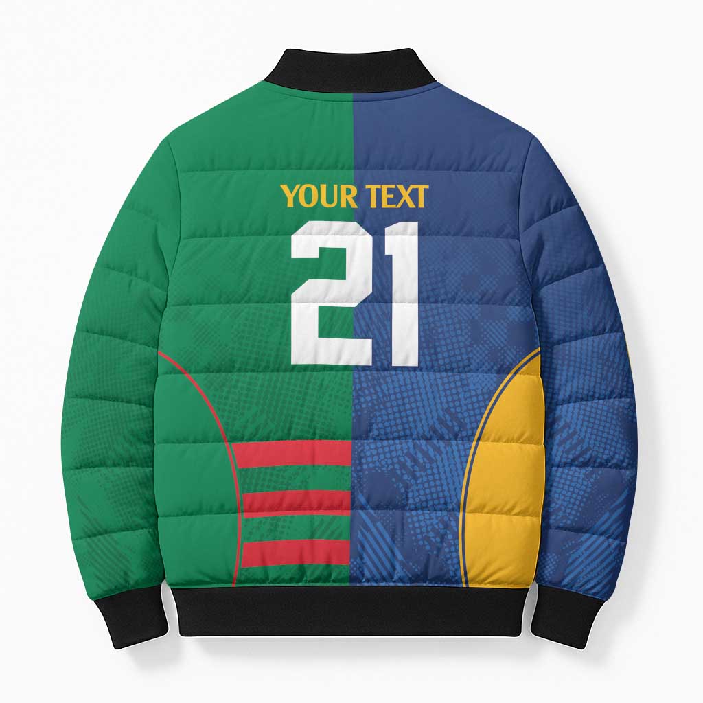 Custom Rabbitohs and Eels Together Bomber Puffer Jacket Sporty Style