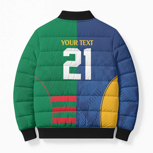 Custom Rabbitohs and Eels Together Bomber Puffer Jacket Sporty Style