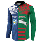 Custom Rabbitohs and Eels Together Button Sweatshirt Sporty Style
