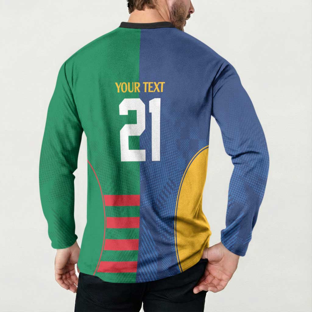 Custom Rabbitohs and Eels Together Button Sweatshirt Sporty Style