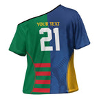Custom Rabbitohs and Eels Together Cross Shoulder Shirt Sporty Style