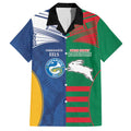 Custom Rabbitohs and Eels Together Hawaiian Shirt Sporty Style