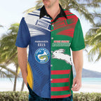 Custom Rabbitohs and Eels Together Hawaiian Shirt Sporty Style