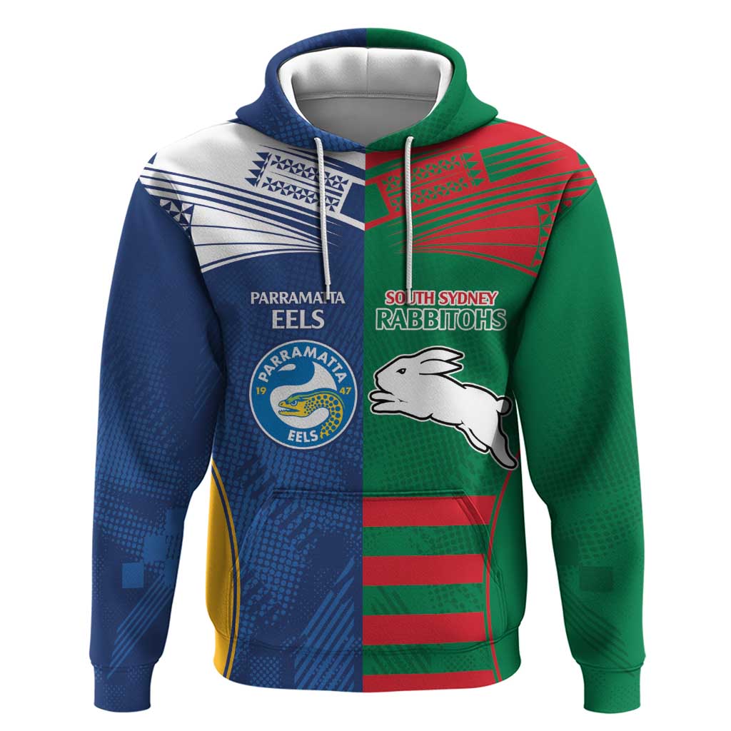 Custom Rabbitohs and Eels Together Hoodie Sporty Style