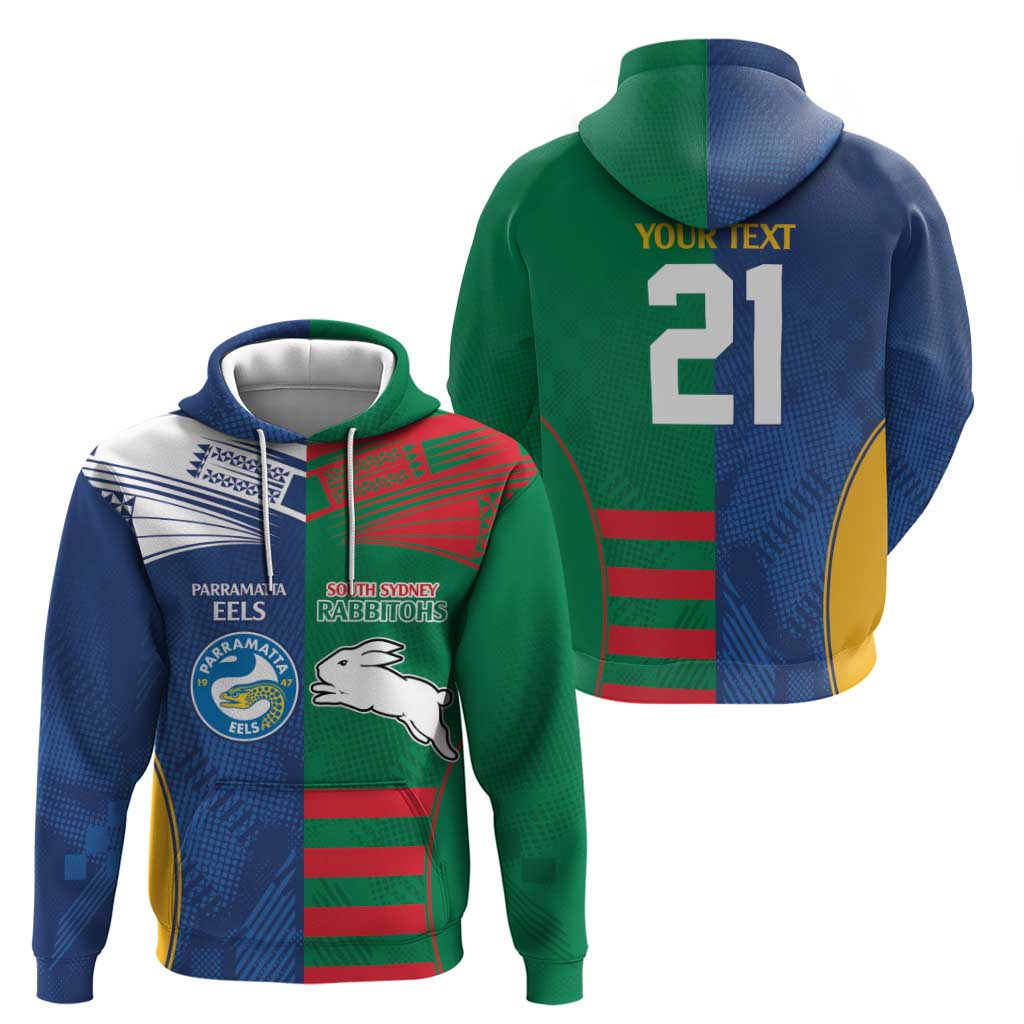 Custom Rabbitohs and Eels Together Hoodie Sporty Style