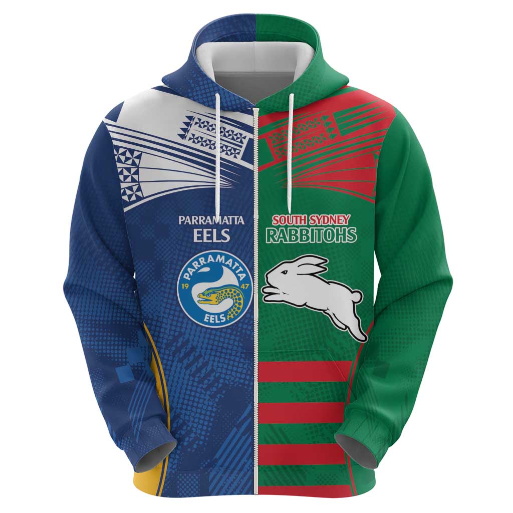 Custom Rabbitohs and Eels Together Hoodie Sporty Style