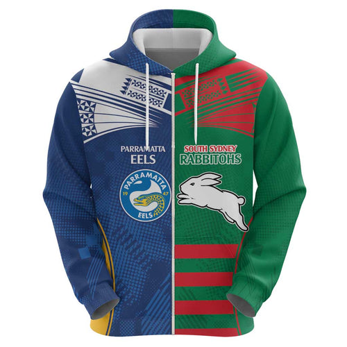 Custom Rabbitohs and Eels Together Hoodie Sporty Style