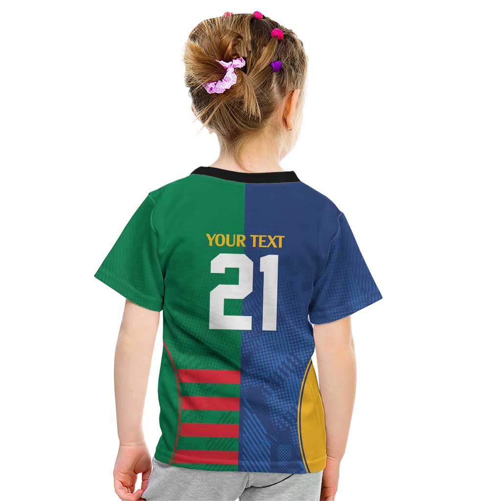 Custom Rabbitohs and Eels Together Kid T Shirt Sporty Style
