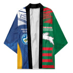 Custom Rabbitohs and Eels Together Kimono Sporty Style