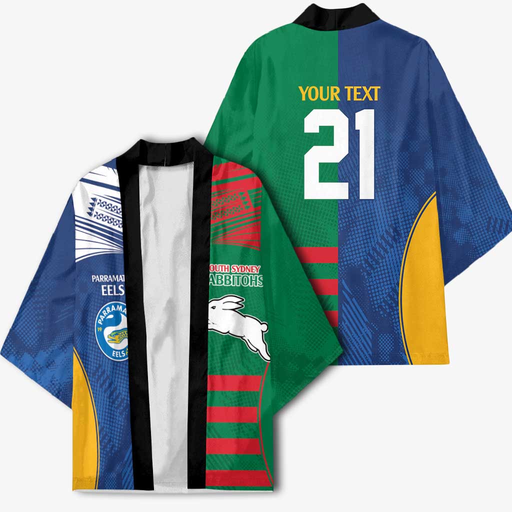 Custom Rabbitohs and Eels Together Kimono Sporty Style