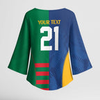 Custom Rabbitohs and Eels Together Kimono Sleeve Blouse Sporty Style