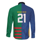 Custom Rabbitohs and Eels Together Long Sleeve Button Shirt Sporty Style