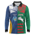 Custom Rabbitohs and Eels Together Long Sleeve Polo Shirt Sporty Style