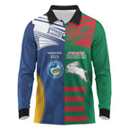Custom Rabbitohs and Eels Together Long Sleeve Polo Shirt Sporty Style