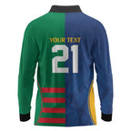 Custom Rabbitohs and Eels Together Long Sleeve Polo Shirt Sporty Style