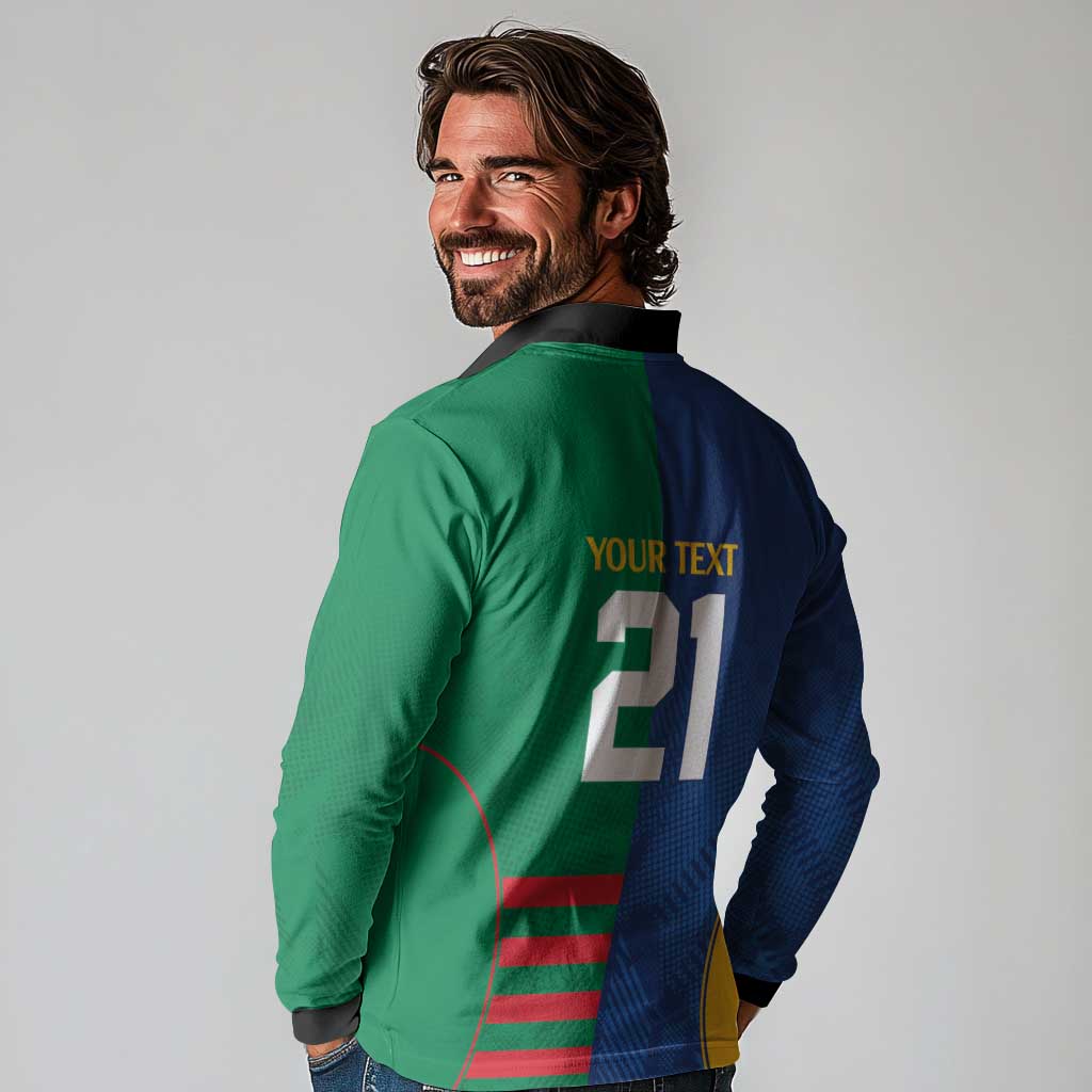 Custom Rabbitohs and Eels Together Long Sleeve Polo Shirt Sporty Style