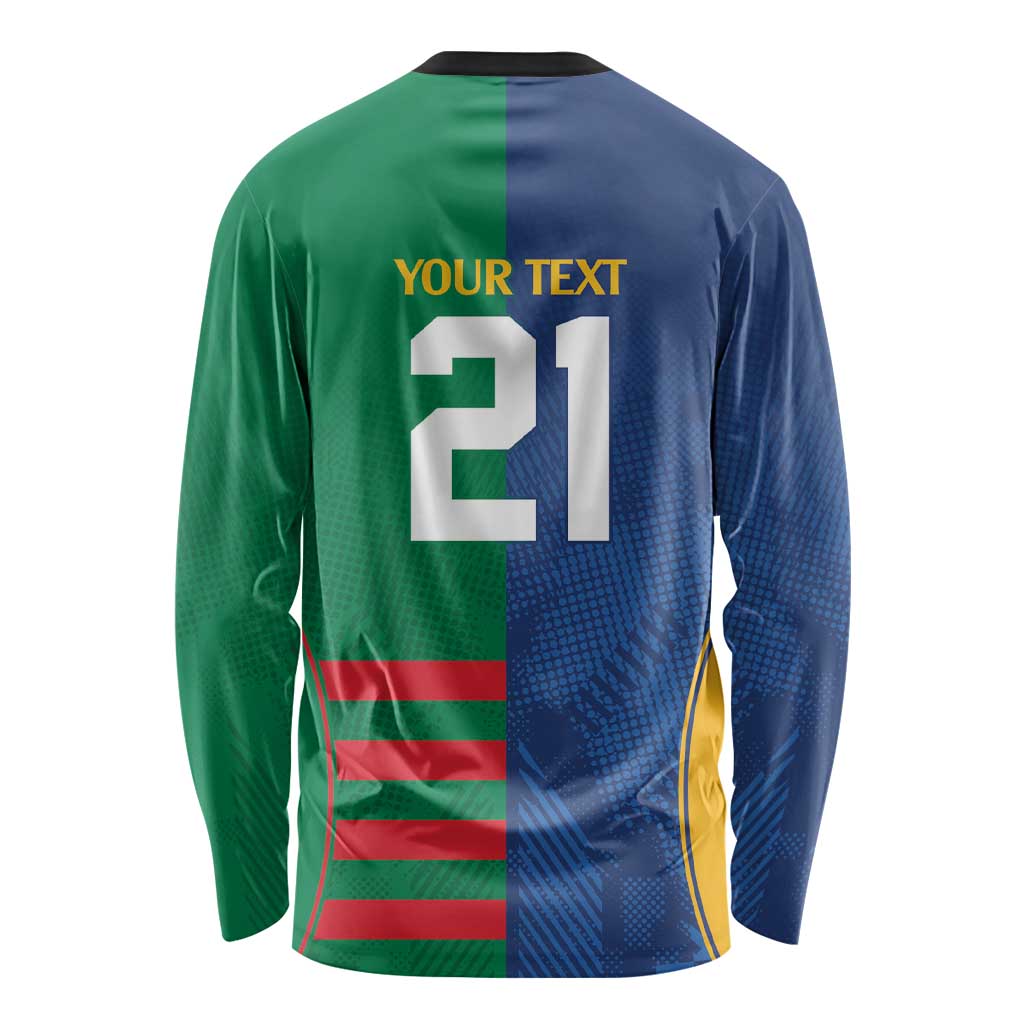 Custom Rabbitohs and Eels Together Long Sleeve Shirt Sporty Style