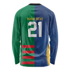 Custom Rabbitohs and Eels Together Long Sleeve Shirt Sporty Style