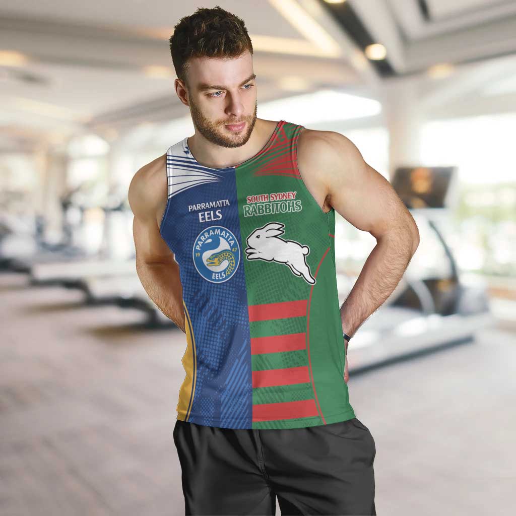 Custom Rabbitohs and Eels Together Men Tank Top Sporty Style