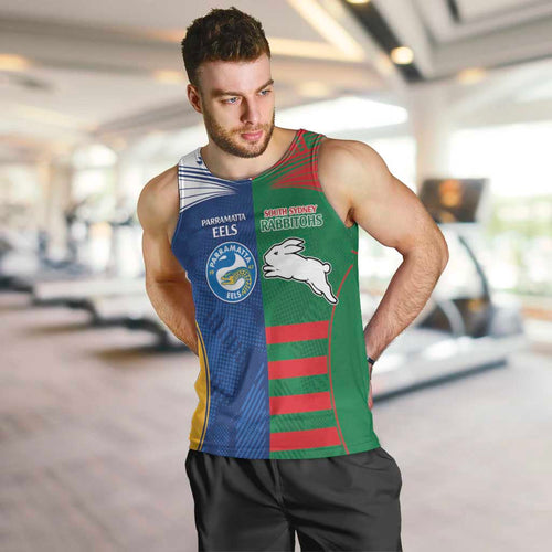 Custom Rabbitohs and Eels Together Men Tank Top Sporty Style