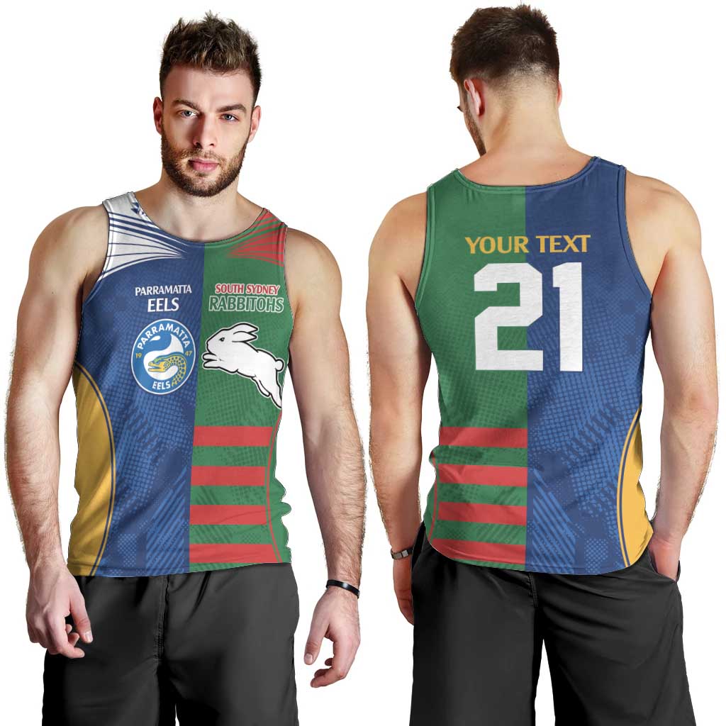 Custom Rabbitohs and Eels Together Men Tank Top Sporty Style