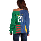 Custom Rabbitohs and Eels Together Off Shoulder Sweater Sporty Style
