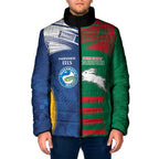 Custom Rabbitohs and Eels Together Padded Jacket Sporty Style