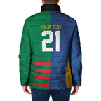 Custom Rabbitohs and Eels Together Padded Jacket Sporty Style