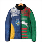Custom Rabbitohs and Eels Together Padded Jacket Sporty Style