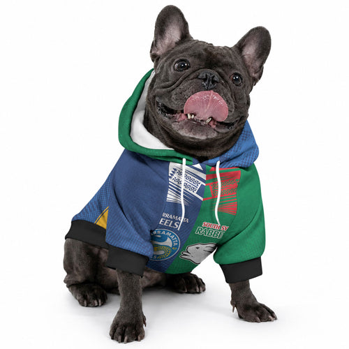 Custom Rabbitohs and Eels Together Pet Hoodie Sporty Style