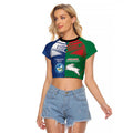 Custom Rabbitohs and Eels Together Raglan Cropped T Shirt Sporty Style
