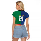 Custom Rabbitohs and Eels Together Raglan Cropped T Shirt Sporty Style