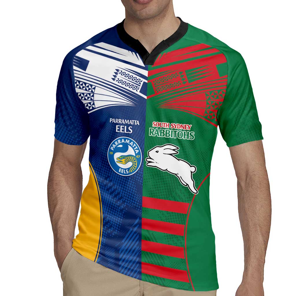 Custom Rabbitohs and Eels Together Rugby Jersey Sporty Style