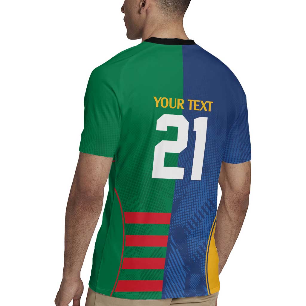 Custom Rabbitohs and Eels Together Rugby Jersey Sporty Style