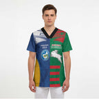 Custom Rabbitohs and Eels Together Scrub Top Sporty Style