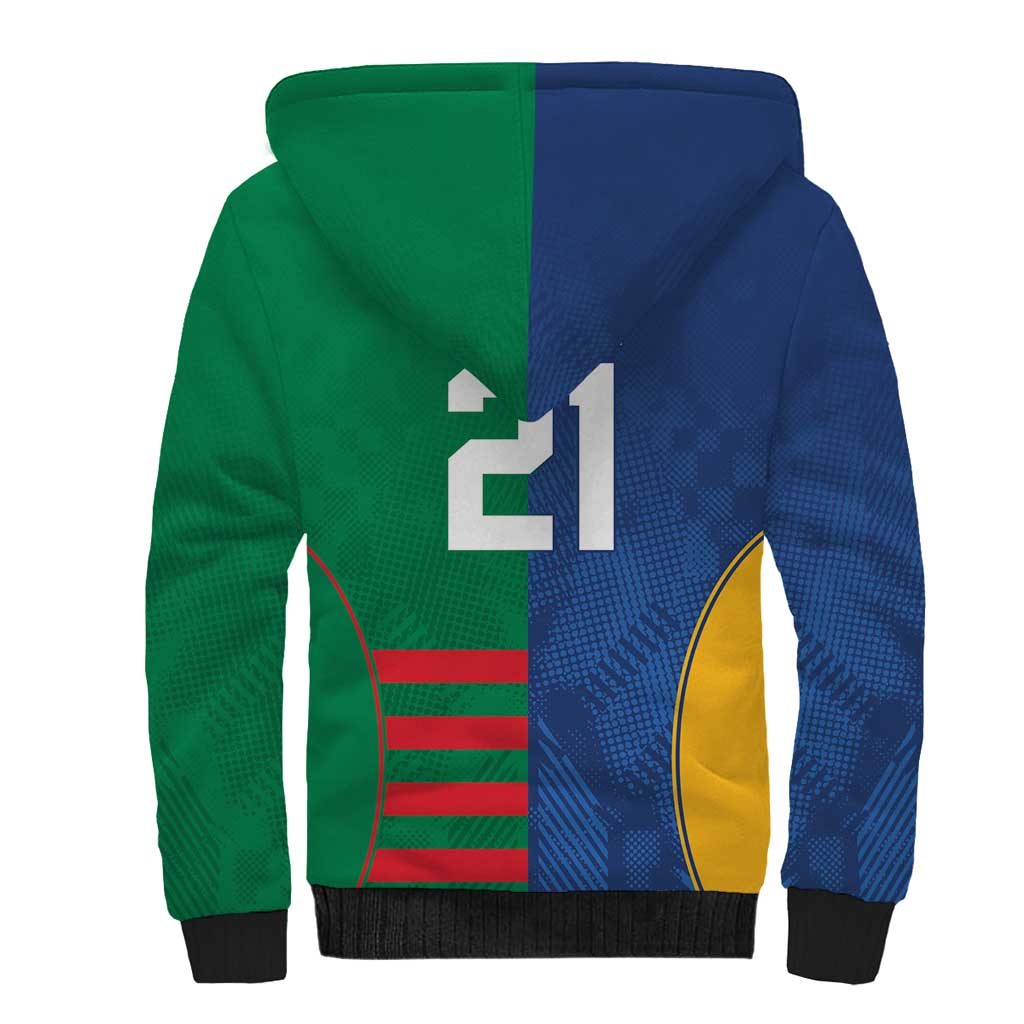 Custom Rabbitohs and Eels Together Sherpa Hoodie Sporty Style