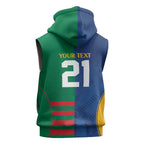 Custom Rabbitohs and Eels Together Sleeveless Zip Hoodie Sporty Style