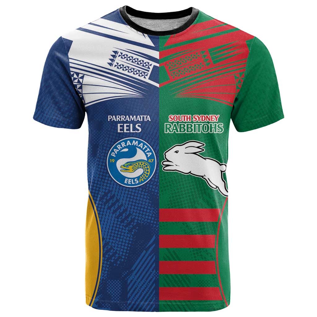 Custom Rabbitohs and Eels Together T Shirt Sporty Style