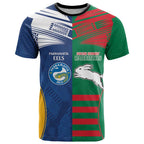 Custom Rabbitohs and Eels Together T Shirt Sporty Style
