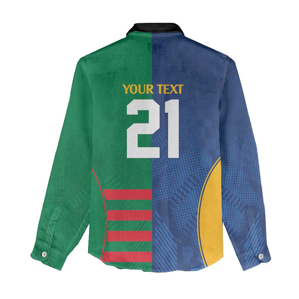 Custom Rabbitohs and Eels Together Women Casual Shirt Sporty Style