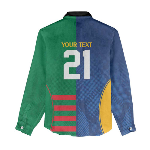 Custom Rabbitohs and Eels Together Women Casual Shirt Sporty Style