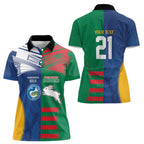 Custom Rabbitohs and Eels Together Women Polo Shirt Sporty Style