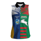 Custom Rabbitohs and Eels Together Women Sleeveless Polo Shirt Sporty Style