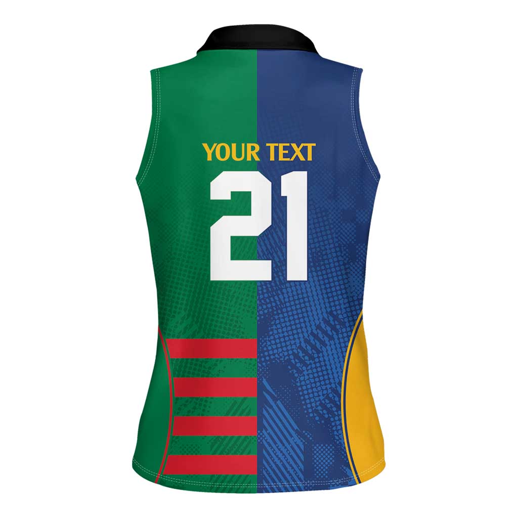 Custom Rabbitohs and Eels Together Women Sleeveless Polo Shirt Sporty Style