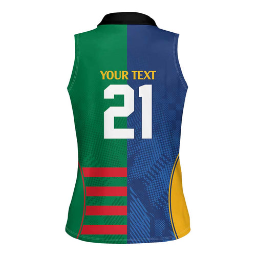 Custom Rabbitohs and Eels Together Women Sleeveless Polo Shirt Sporty Style