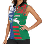 Custom Rabbitohs and Eels Together Women Sleeveless Polo Shirt Sporty Style