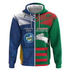 Custom Rabbitohs and Eels Together Zip Hoodie Sporty Style