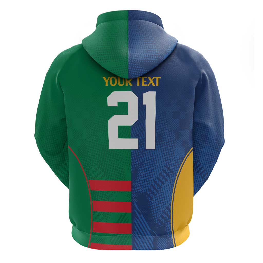 Custom Rabbitohs and Eels Together Zip Hoodie Sporty Style